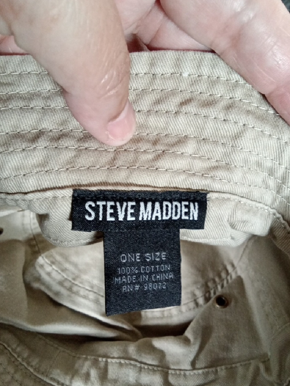 Steve Madden Camo Bucket Hat Cotton Streetwear Festival Womens One Size - Picture 5 of 7